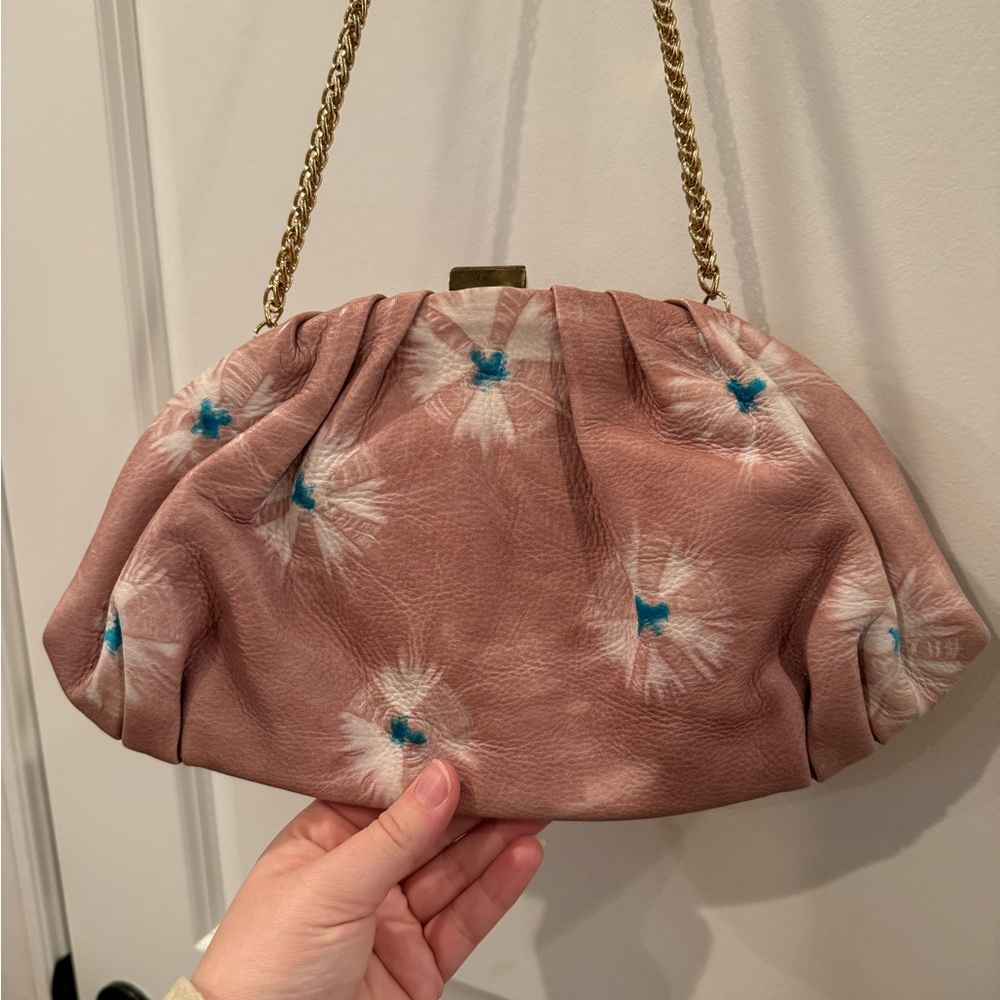 Anthropologie Shibori Dyed Leather Purse
